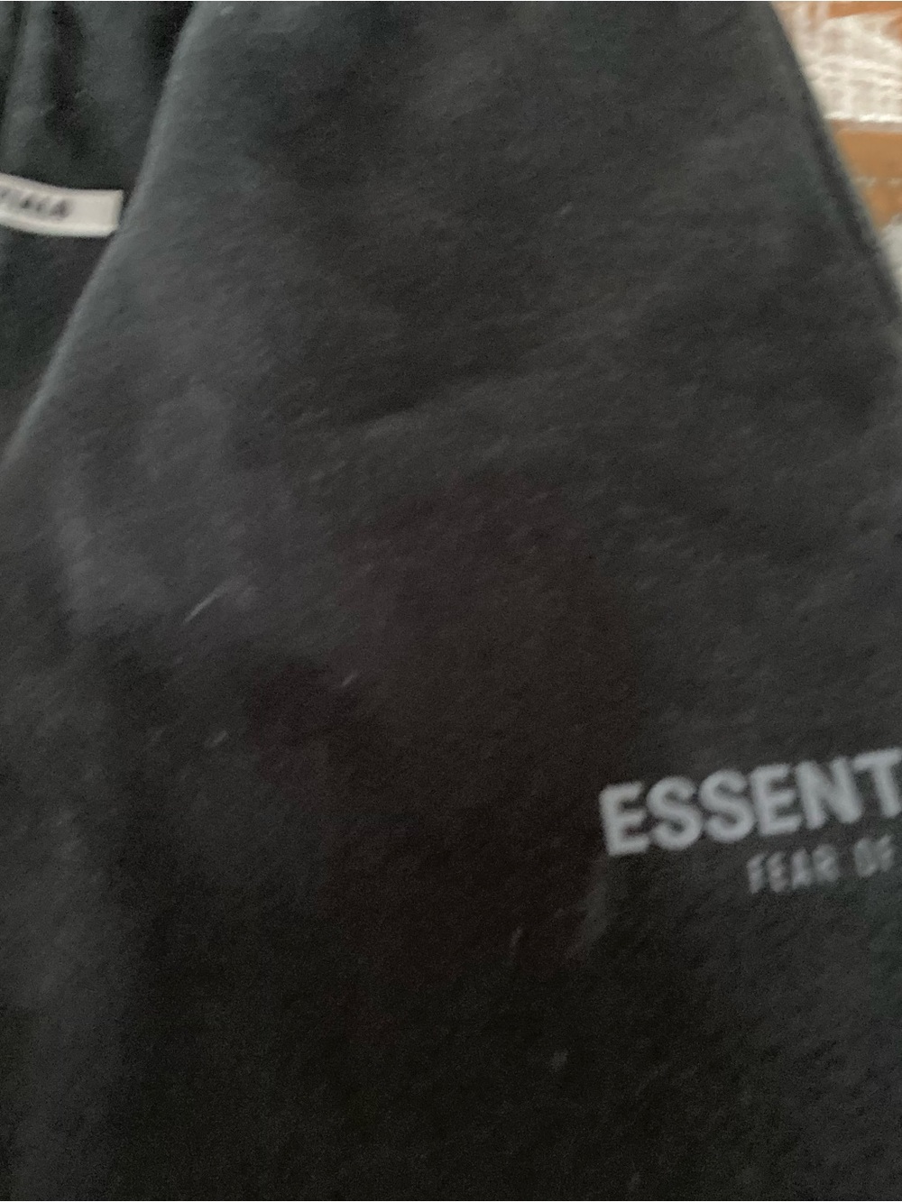 Essentials Black Logo Fleece Shorts - Picture 2 of 4